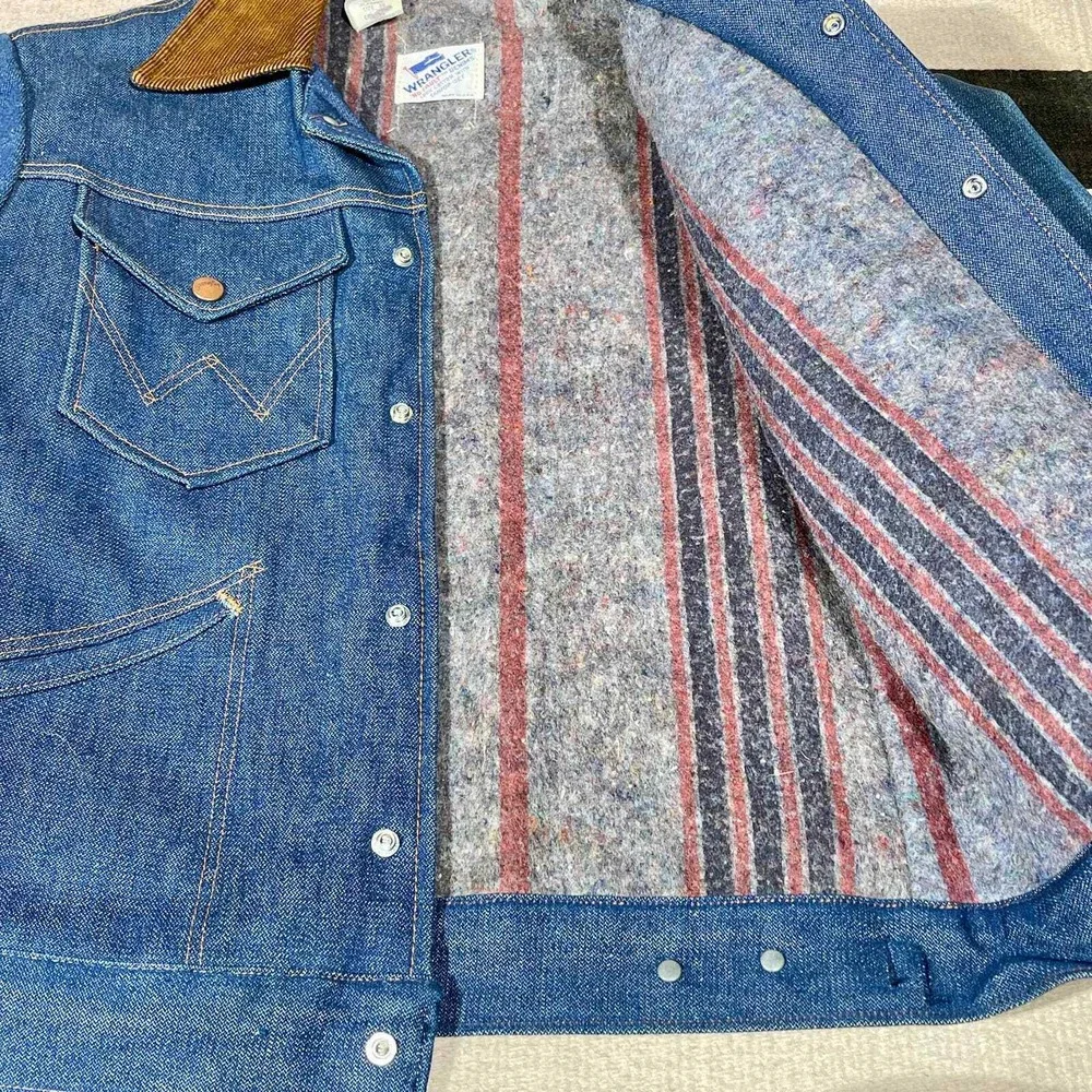 RARE 70s USA Vintage Wrangler No Fault Denim Blanket Lined Jacket - Picture 5 of 9